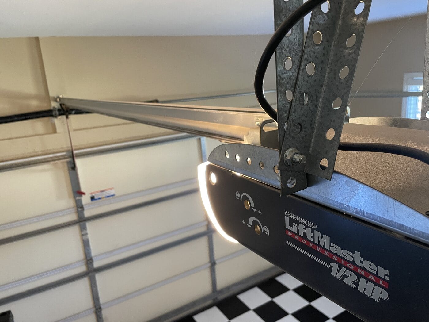 Old LiftMaster Professional half horsepower opener before replacement, Kennesaw GA