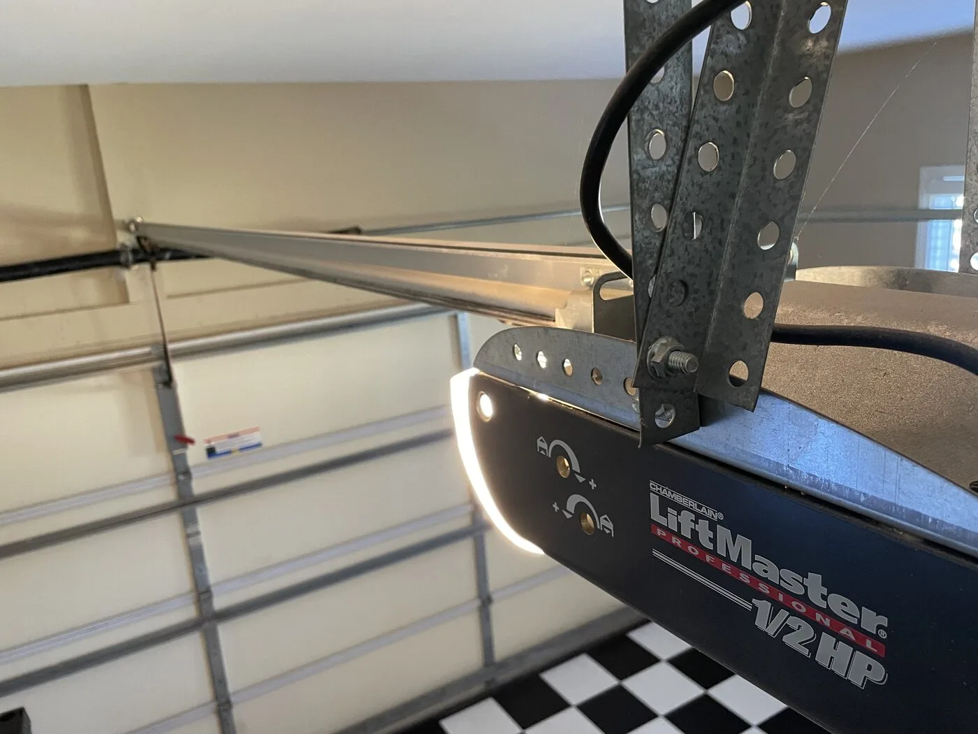 Old LiftMaster Professional half horsepower opener before replacement, Kennesaw GA